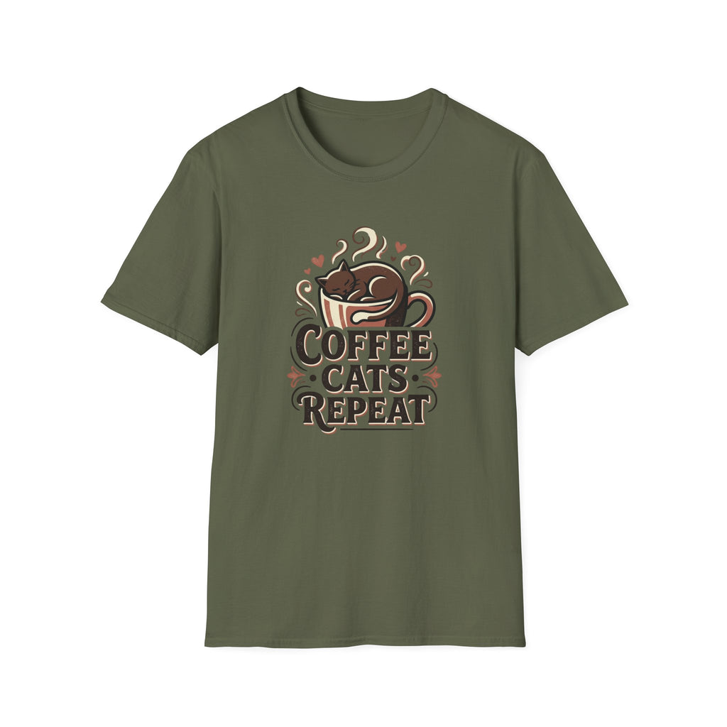 Coffee Cats Repeat T-Shirt