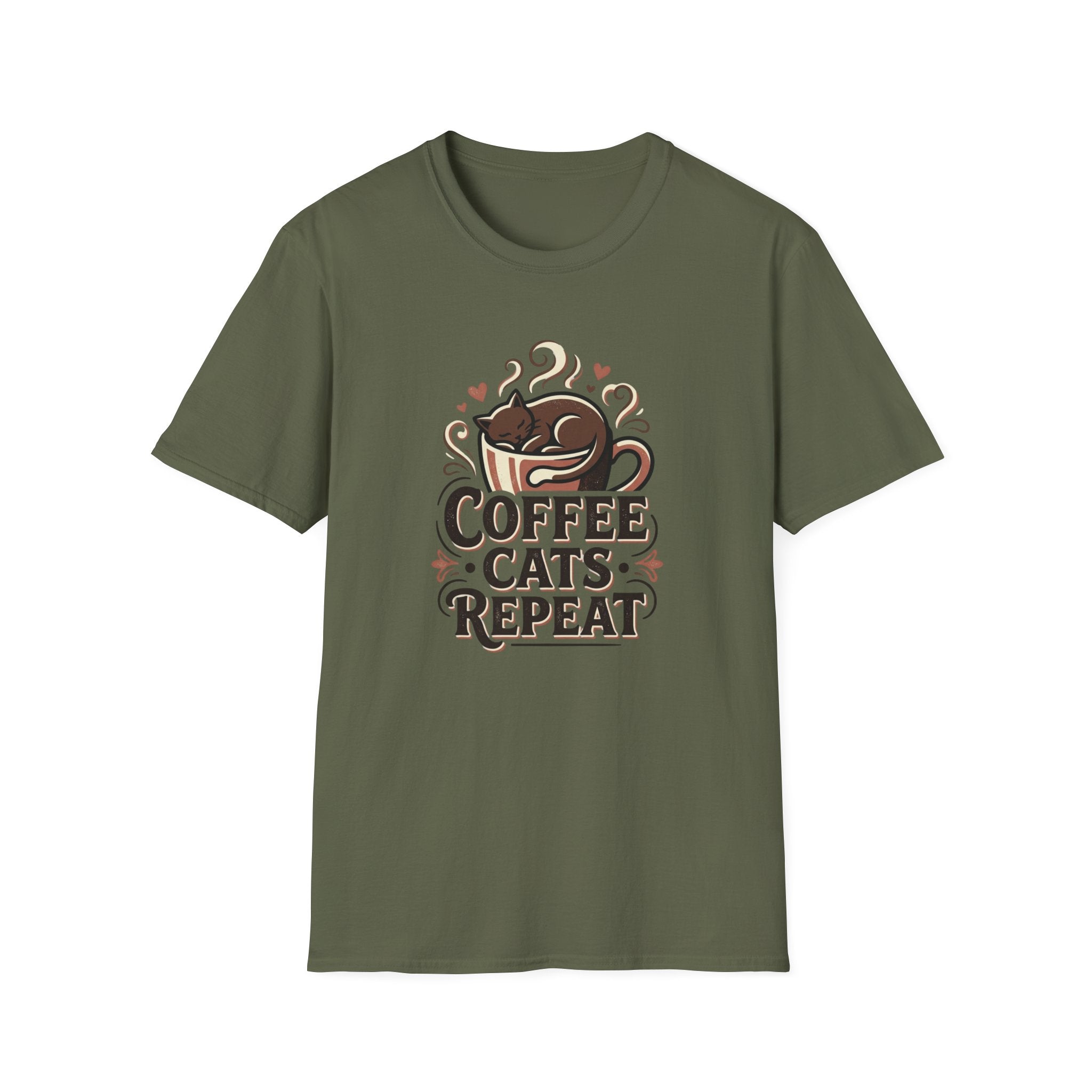 Coffee Cats Repeat T-Shirt